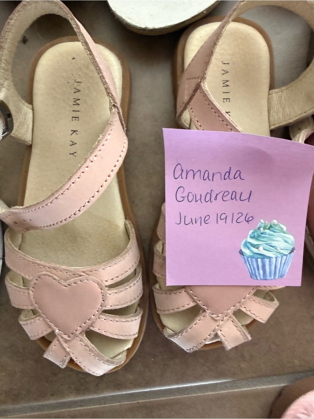 Jamie Kay Blush Pink Heart Strap Sandals